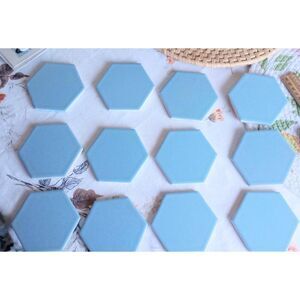 Vintage octagonal blue tile. Set of 12